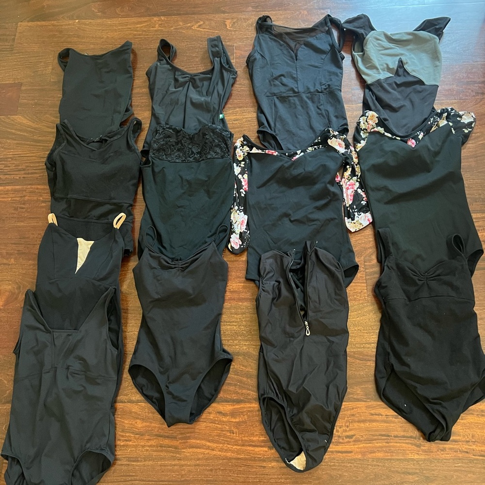 Bundle of Black Leotards (Nikolay, Lucky Leo, Suffolk, Sodanca, Bloch, and more!